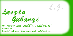 laszlo gubanyi business card